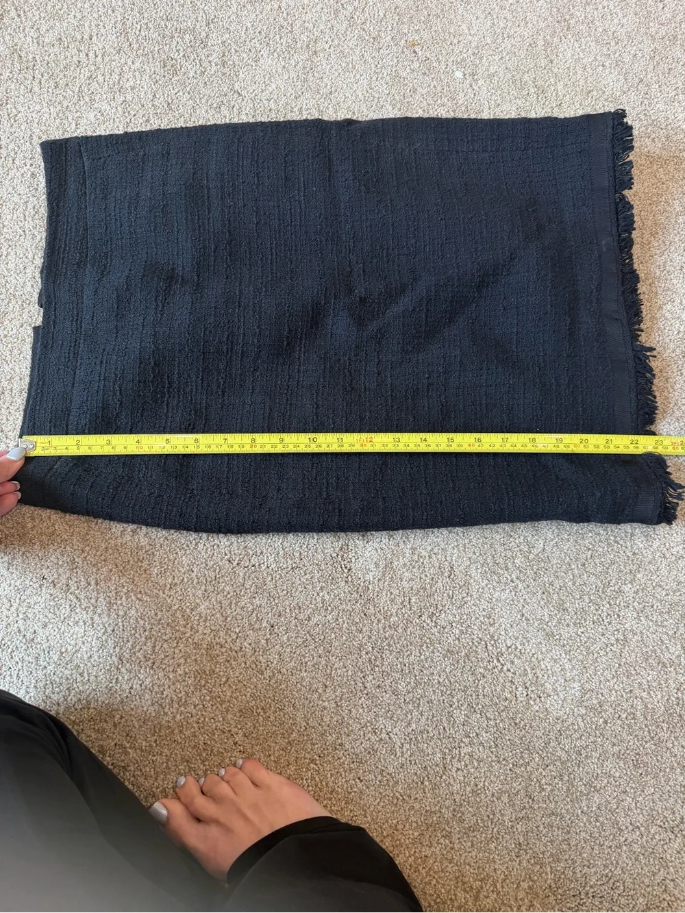 J. Crew Black Frayed-Hem Tweed Pencil Skirt